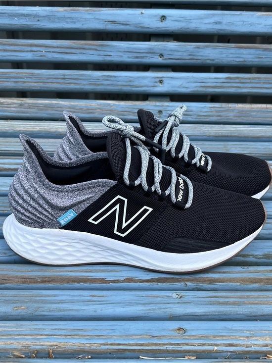 New Balance Shoes - New Balance Black and White Women's Running Sneakers with Heather Gray Collar